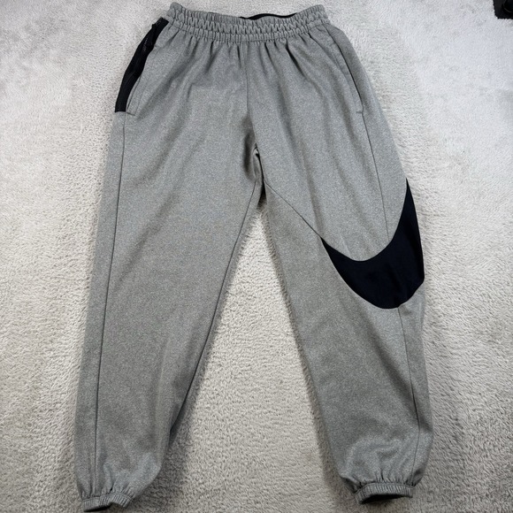 Nike Joggers Mens Medoin Grey Drawstring Big Swoosh Pocket Gym Sweatpants Active - Picture 1 of 8